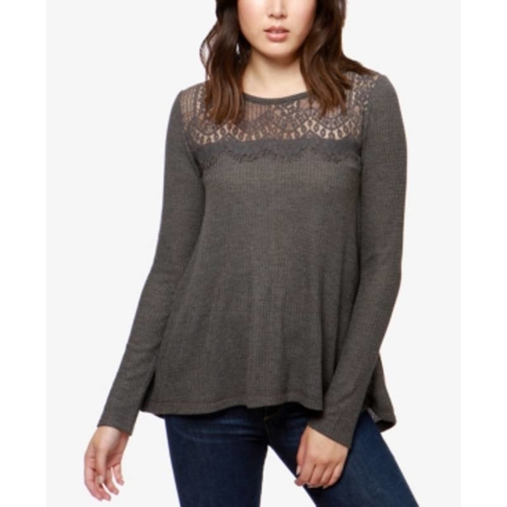 Lucky Brand Lace-Trim Thermal Top- SZ S